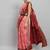 Pink printed silk blend ethnic saree with blouse piece