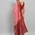 Pink printed silk blend ethnic saree with blouse piece