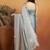 Grey plain chiffon designer saree with blouse piece