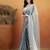 Grey plain chiffon designer saree with blouse piece