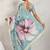 Teal printed satin fashion saree with blouse piece