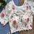 Off white embroidered cotton designer readymade saree blouse for women half sleeve ethnic party wear