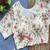 Off white floral embroidered cotton designer readymade saree blouse for women ethnic party wear