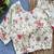 Off white floral embroidered cotton designer readymade saree blouse for women ethnic party wear