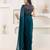 Teal plain tissue festive wear saree with blouse piece