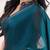 Teal plain tissue festive wear saree with blouse piece