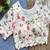 Off white floral embroidered cotton designer readymade saree blouse for women festive ethnic wear
