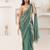 Green plain tissue festive wear saree with blouse piece