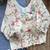 Off white floral embroidered cotton designer readymade saree blouse for women festive party wear