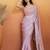 Lavender plain tissue festive wear saree with blouse piece