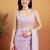 Lavender plain tissue festive wear saree with blouse piece