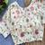 Off white floral embroidered cotton designer readymade saree blouse for women festive party wear