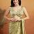 Green plain tissue festive wear saree with blouse piece