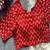 Red printed cotton designer readymade saree blouse for women festive traditional ethnic wear
