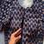 Navy blue printed cotton designer readymade saree blouse for women festive traditional ethnic wear