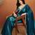 Teal plain tissue festive wear saree with blouse piece