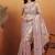 Lavender plain silk blend party wear saree with blouse piece