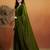 Green plain tissue festive wear saree with blouse piece