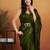 Green plain tissue festive wear saree with blouse piece