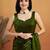 Green plain tissue festive wear saree with blouse piece
