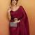 Red plain tissue festive wear saree with blouse piece