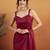 Red plain tissue festive wear saree with blouse piece