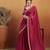 Red plain tissue festive wear saree with blouse piece