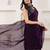 Purple plain tissue festive wear saree with blouse piece