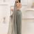 Blue plain tissue festive wear saree with blouse piece