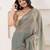 Blue plain tissue festive wear saree with blouse piece