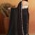Black plain satin designer saree with blouse piece