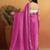 Magenta plain satin designer saree with blouse piece