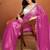 Magenta plain satin designer saree with blouse piece