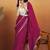 Magenta plain satin designer saree with blouse piece