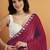 Magenta plain satin designer saree with blouse piece