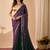 Purple embroidered georgette party wear saree with blouse piece