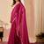 Magenta elegant printed georgette saree with blouse piece