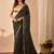Black embroidered georgette party wear saree with blouse piece