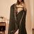 Black embroidered georgette party wear saree with blouse piece