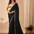 Black embroidered georgette party wear saree with blouse piece