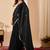 Black embroidered georgette party wear saree with blouse piece
