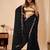 Black embroidered georgette party wear saree with blouse piece