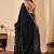 Black embroidered georgette party wear saree with blouse piece
