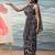 Black elegant printed georgette saree with blouse piece