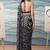 Black elegant printed georgette saree with blouse piece