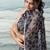 Black elegant printed georgette saree with blouse piece