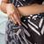 Black elegant printed georgette saree with blouse piece