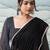 Black elegant printed georgette saree with blouse piece