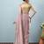 Pink plain tissue festive wear saree with blouse piece
