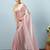 Pink plain tissue festive wear saree with blouse piece